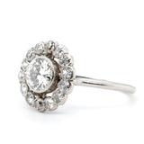 Diamond Platinum Cluster Ring-Charlotte Sayers Antique Jewellery