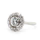 Diamond Platinum Cluster Ring-Charlotte Sayers Antique Jewellery