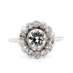 Diamond Platinum Cluster Ring-Charlotte Sayers Antique Jewellery