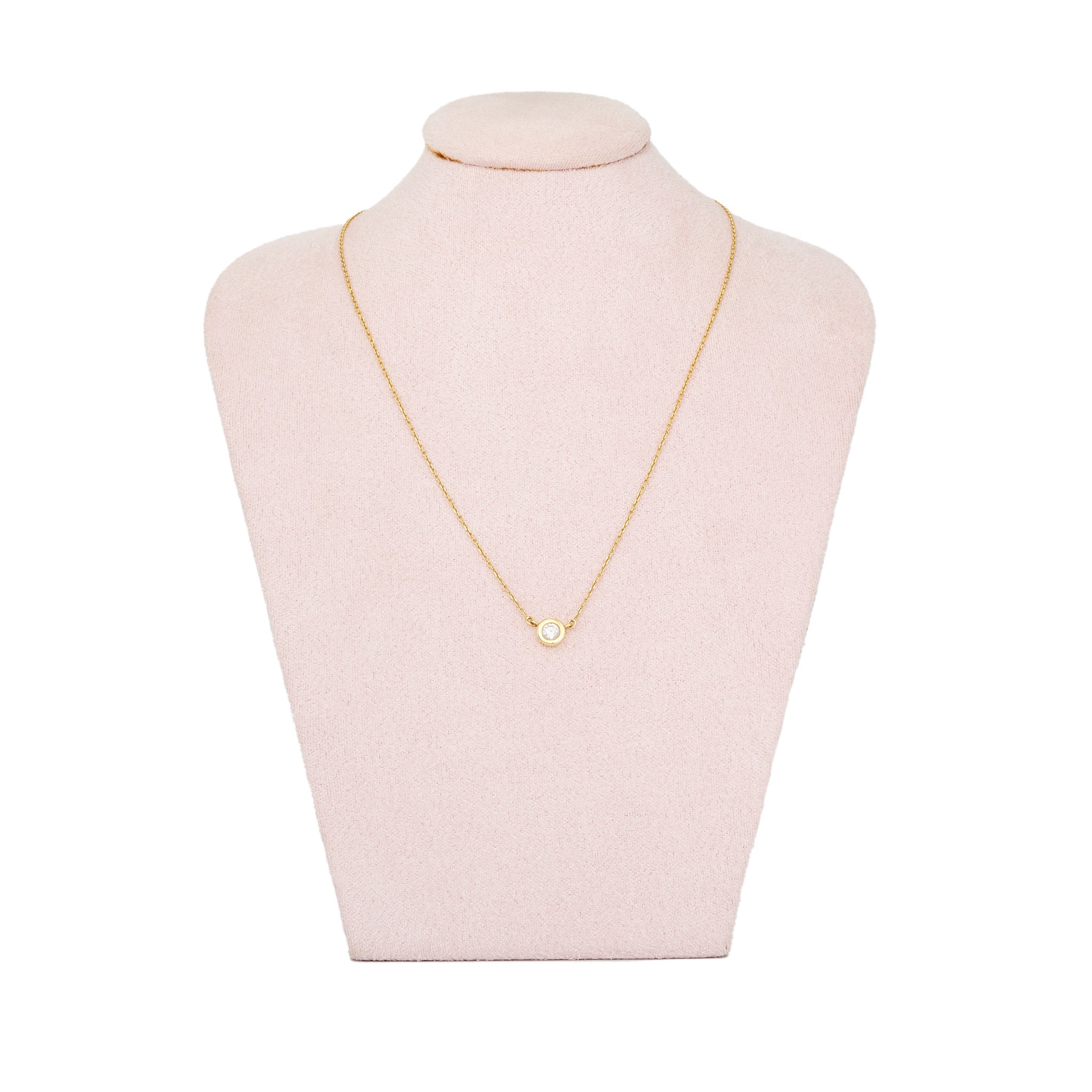 Diamond Solitaire Necklace-Charlotte Sayers Antique Jewellery