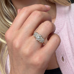 Diamond Three Cluster Ring-Charlotte Sayers Antique Jewellery