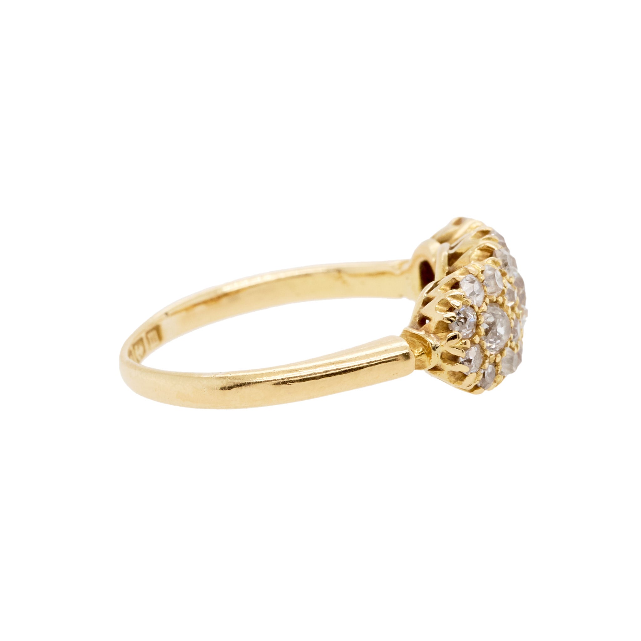 Diamond Three Cluster Ring-Charlotte Sayers Antique Jewellery