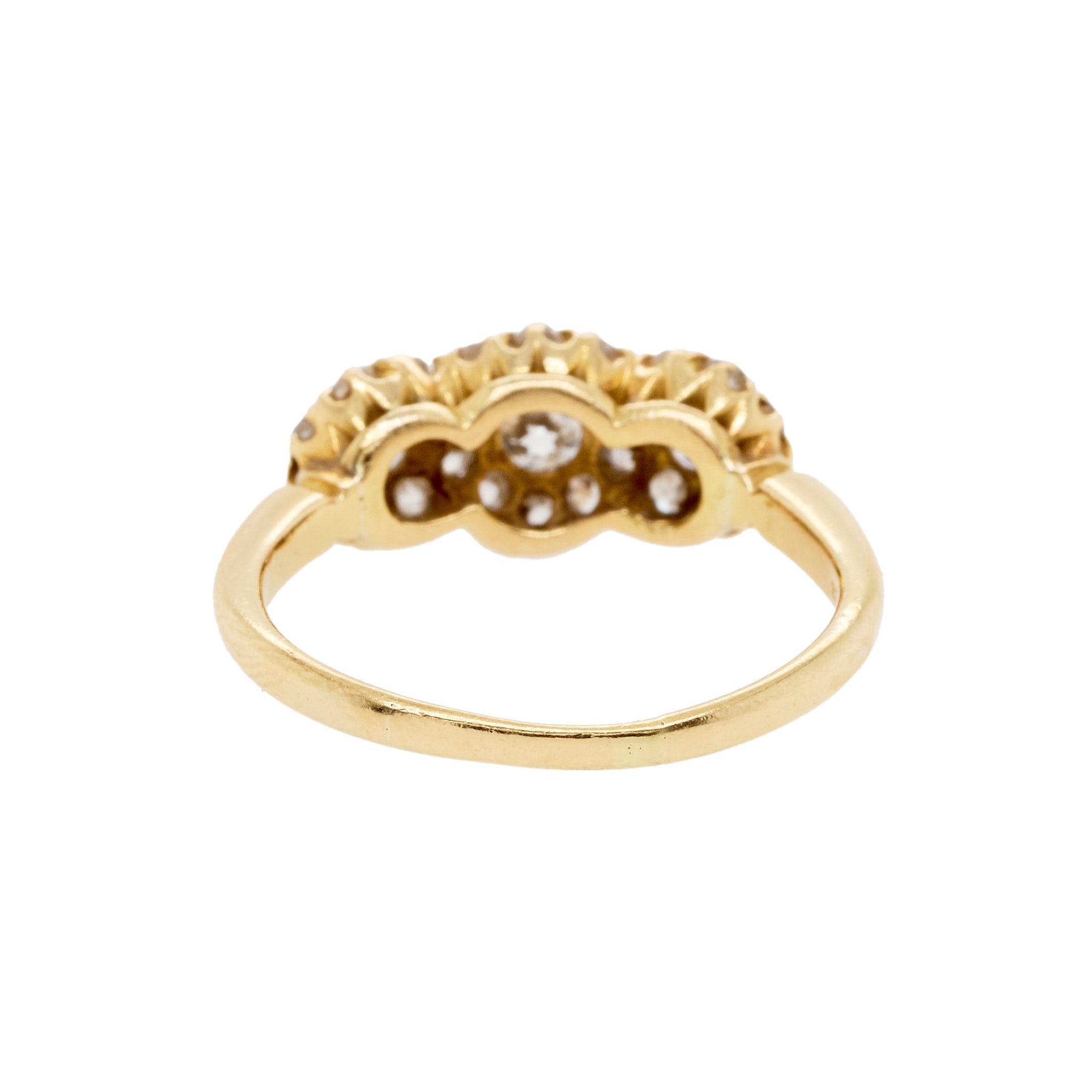 Diamond Three Cluster Ring-Charlotte Sayers Antique Jewellery