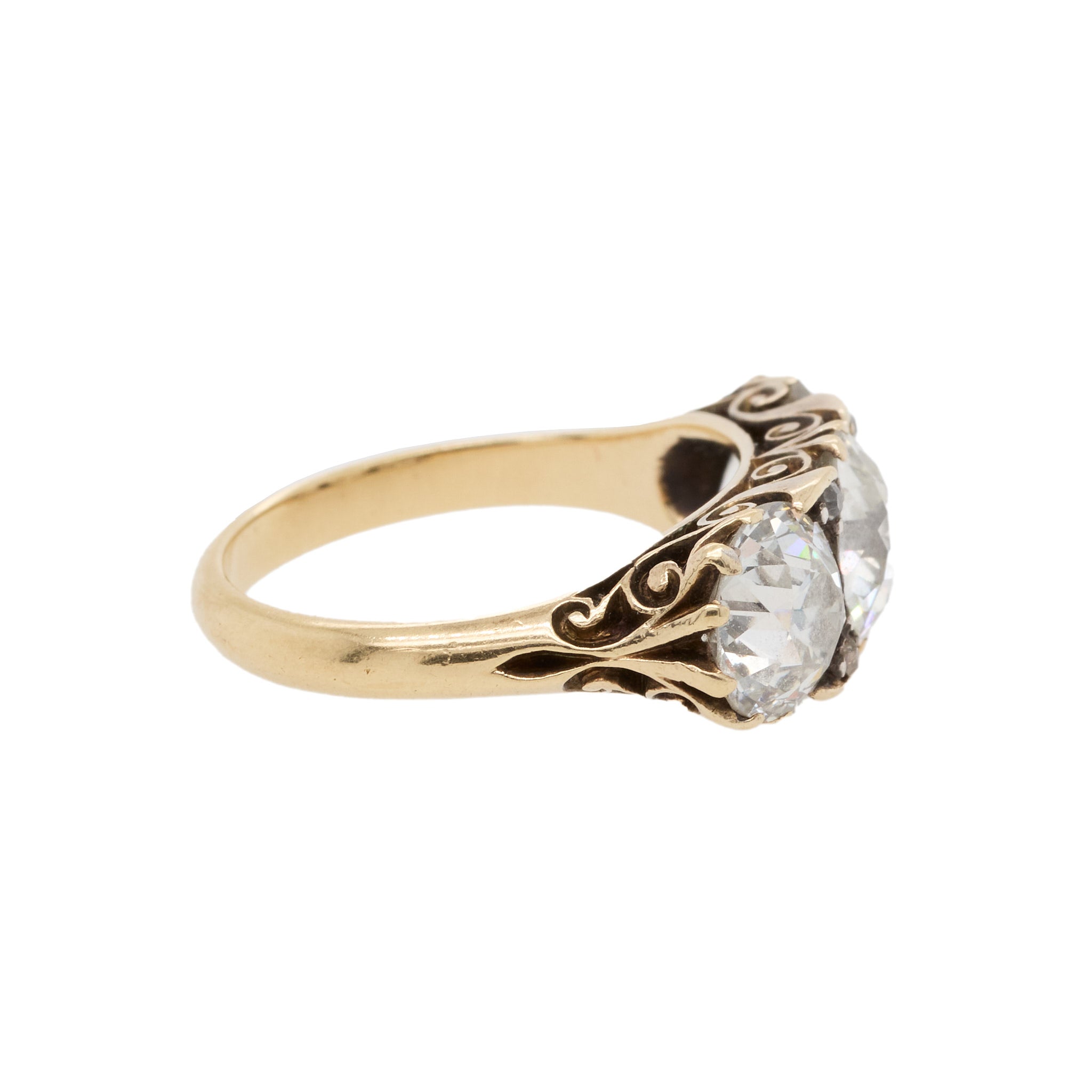 Diamond Three Stone Ring-Charlotte Sayers Antique Jewellery