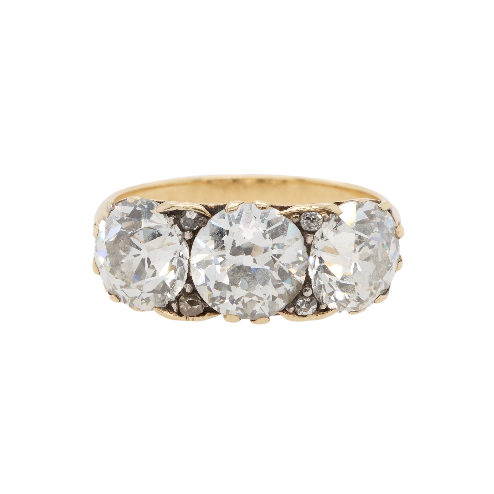 Diamond Three Stone Ring-Charlotte Sayers Antique Jewellery