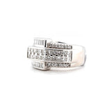 Diamond White Gold Band Ring-Charlotte Sayers Antique Jewellery