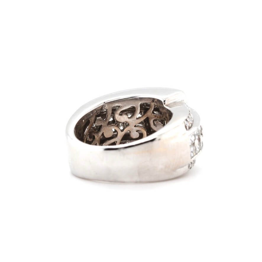 Diamond White Gold Band Ring-Charlotte Sayers Antique Jewellery