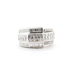 Diamond White Gold Band Ring-Charlotte Sayers Antique Jewellery