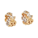 Diamond and Gold Clip Hoop Earrings-Charlotte Sayers Antique Jewellery