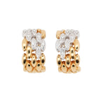 Diamond and Gold Clip Hoop Earrings-Charlotte Sayers Antique Jewellery