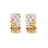 Diamond and Gold Clip Hoop Earrings-Charlotte Sayers Antique Jewellery