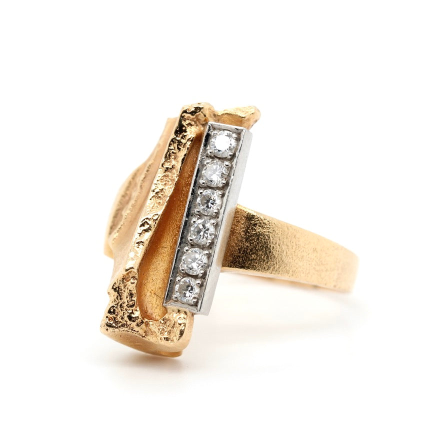 Diamond and Gold Lapponia Ring-Charlotte Sayers Antique Jewellery