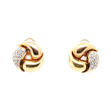 Diamond and Gold Vintage Clip Earrings-Charlotte Sayers Antique Jewellery