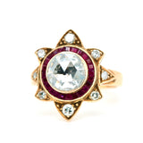 Diamond and Ruby Cluster Ring-Charlotte Sayers Antique Jewellery