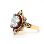 Diamond and Ruby Cluster Ring-Charlotte Sayers Antique Jewellery