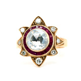 Diamond and Ruby Cluster Ring-Charlotte Sayers Antique Jewellery