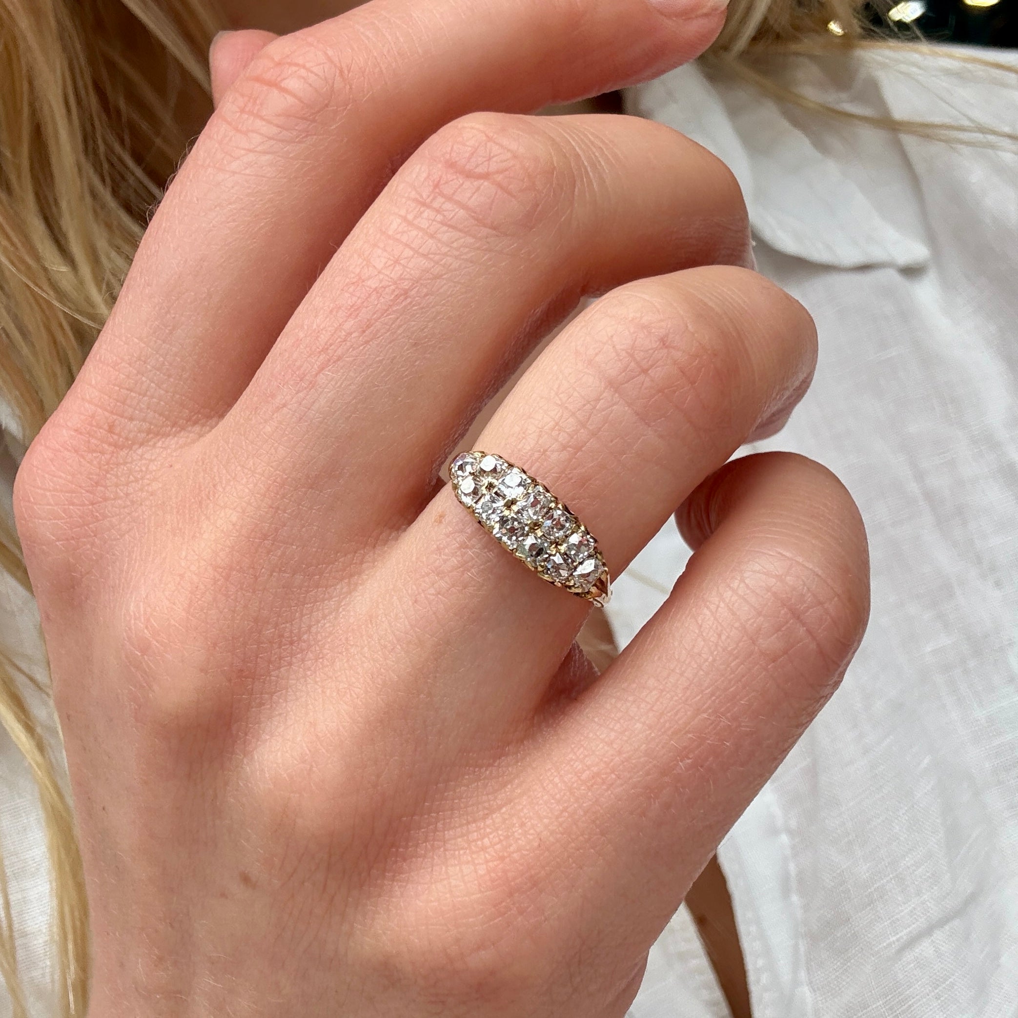 Double Row Diamond Ring-Charlotte Sayers Antique Jewellery