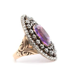 Early 19th Century Amethyst and Diamond Plaque Ring-Charlotte Sayers Antique Jewellery