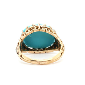 Early 20th Century Turquoise and Diamond Ring-Charlotte Sayers Antique Jewellery