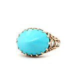 Early 20th Century Turquoise and Diamond Ring-Charlotte Sayers Antique Jewellery