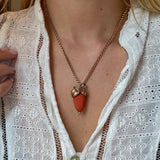 Early Victorian Coral Strawberry Pendant-Charlotte Sayers Antique Jewellery