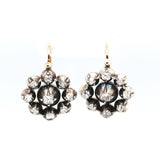 Early Victorian Diamond Cluster Earrings-Charlotte Sayers Antique Jewellery