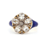 Early Victorian Diamond and Enamel Pansy Ring-Charlotte Sayers Antique Jewellery