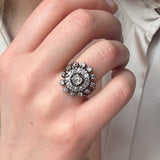 Early Victorian Old Cut Diamond Cluster Ring-Charlotte Sayers Antique Jewellery