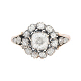 Early Victorian Old Cut Diamond Cluster Ring-Charlotte Sayers Antique Jewellery
