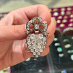 Early Victorian Paste Heart and Bow Pendant-Charlotte Sayers Antique Jewellery