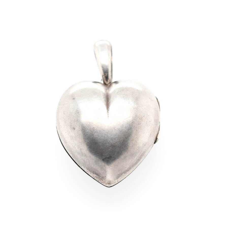 Early Victorian Silver Heart Locket-Charlotte Sayers Antique Jewellery