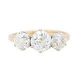 Edwardian 2.55 Carat Three Stone Diamond Ring-Charlotte Sayers Antique Jewellery