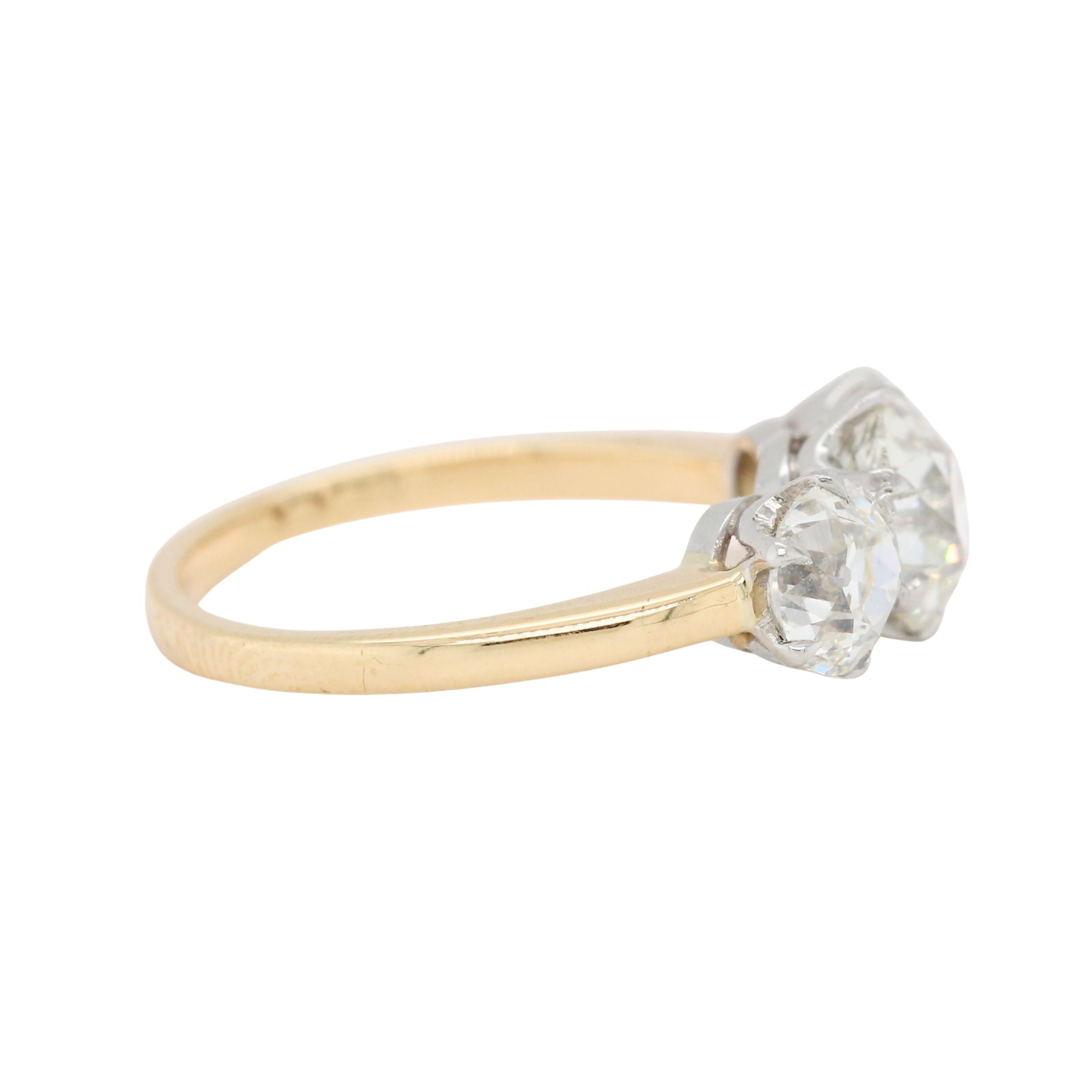 Edwardian 2.75 Carat Three Stone Diamond Ring-Charlotte Sayers Antique Jewellery