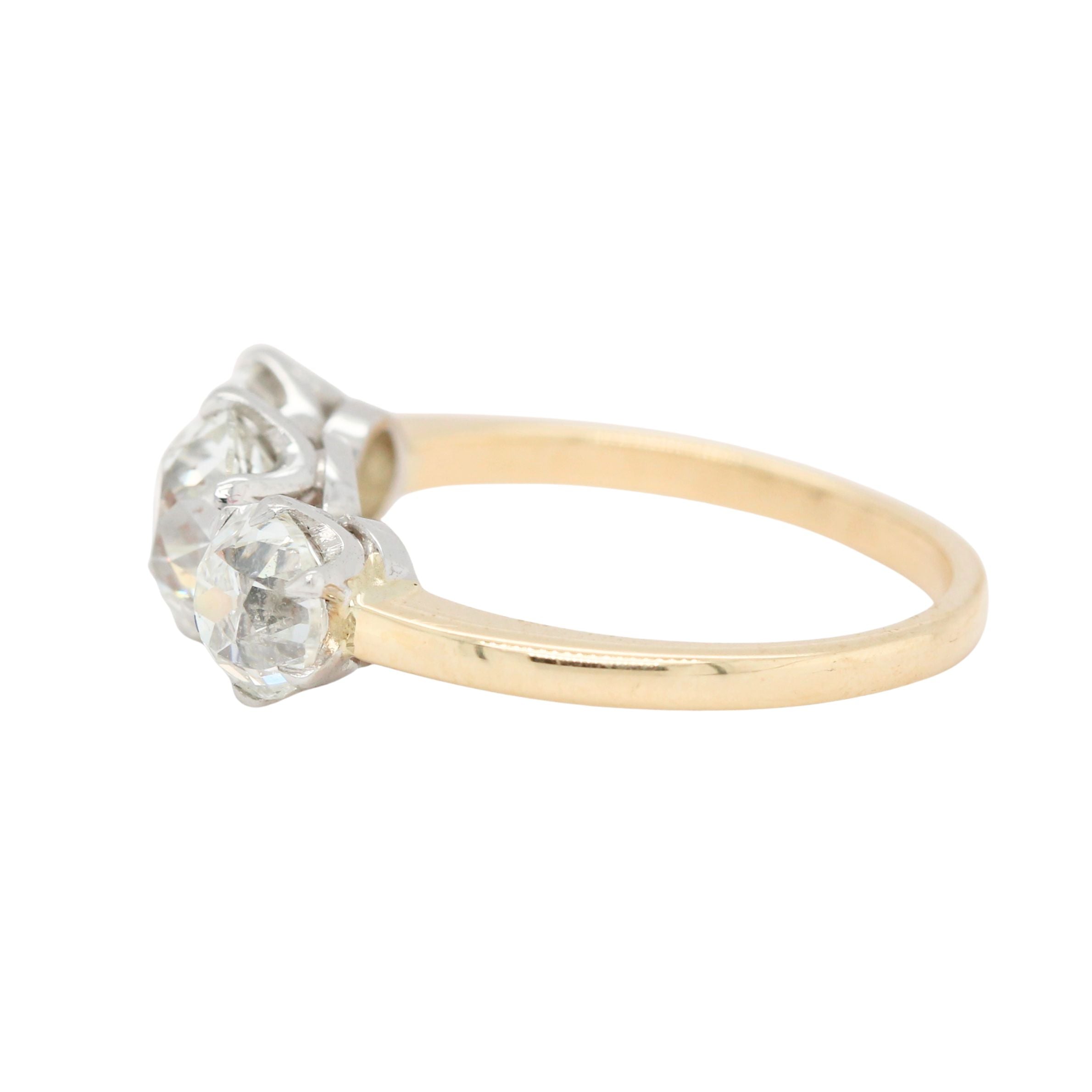 Edwardian 2.75 Carat Three Stone Diamond Ring-Charlotte Sayers Antique Jewellery