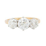 Edwardian 2.75 Carat Three Stone Diamond Ring-Charlotte Sayers Antique Jewellery