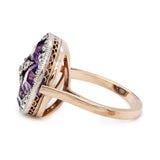 Edwardian Amethyst and Diamond Ring-Charlotte Sayers Antique Jewellery