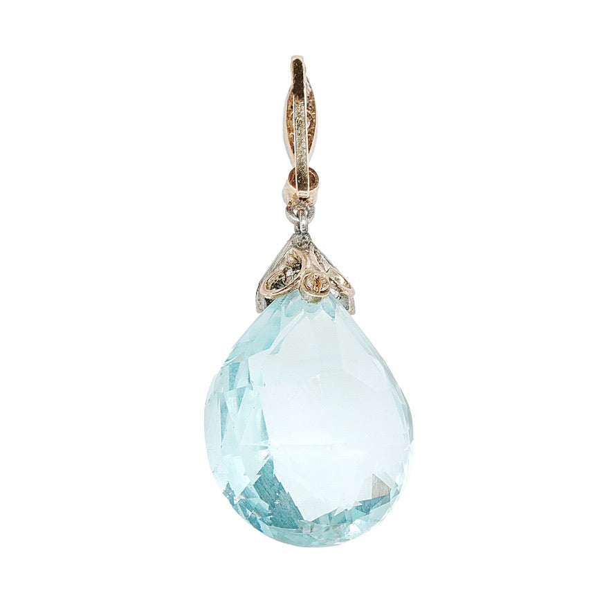 Edwardian Aquamarine Pendant-Charlotte Sayers Antique Jewellery