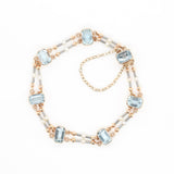 Edwardian Aquamarine and Pearl Bracelet-Charlotte Sayers Antique Jewellery