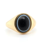 Edwardian Banded Agate Ring-Charlotte Sayers Antique Jewellery