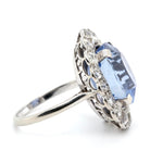 Edwardian Ceylonese Sapphire and Diamond Cluster Ring-Charlotte Sayers Antique Jewellery