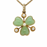 Edwardian Chalcedony Clover Pendant-Charlotte Sayers Antique Jewellery