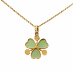 Edwardian Chalcedony Clover Pendant-Charlotte Sayers Antique Jewellery