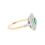 Edwardian Colombian Emerald and Diamond Ring-Charlotte Sayers Antique Jewellery