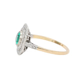 Edwardian Colombian Emerald and Diamond Ring-Charlotte Sayers Antique Jewellery