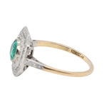 Edwardian Colombian Emerald and Diamond Ring-Charlotte Sayers Antique Jewellery