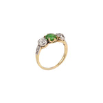 Edwardian Demantoid Garnet Diamond Ring-Charlotte Sayers Antique Jewellery