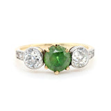 Edwardian Demantoid Garnet Diamond Ring-Charlotte Sayers Antique Jewellery