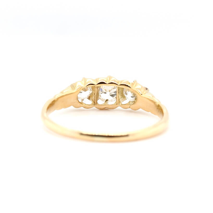 Edwardian Diamond 3 Stone Ring-Charlotte Sayers Antique Jewellery