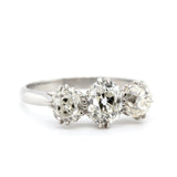 Edwardian Diamond 3 Stone Ring-Charlotte Sayers Antique Jewellery