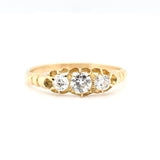 Edwardian Diamond 3 Stone Ring-Charlotte Sayers Antique Jewellery